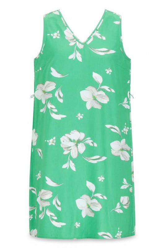 Only Carmakoma Women's Green Floral Shift Dress Size 18 Sleeveless V-Neck