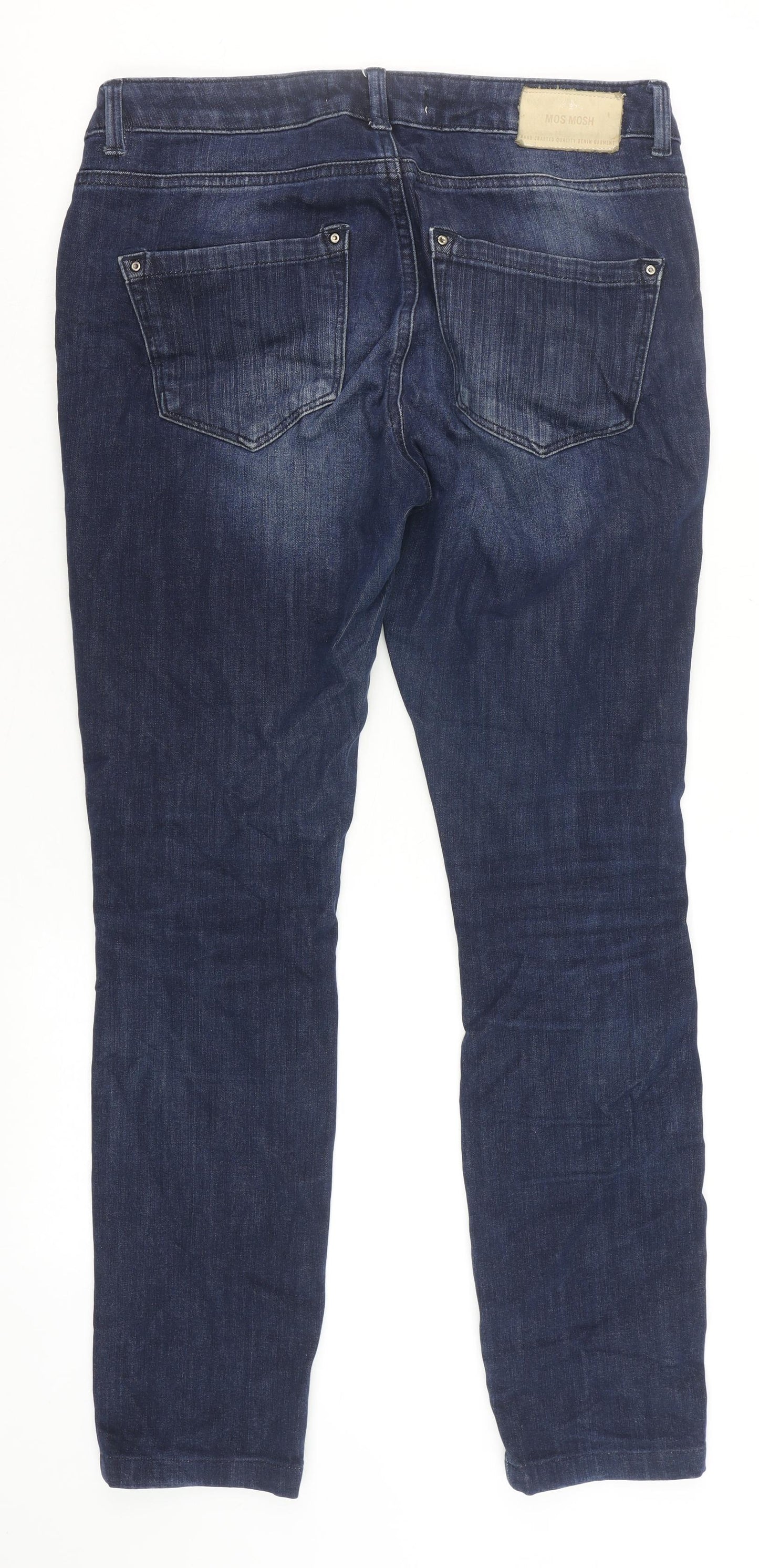 MOS MOSH Women's Blue Skinny Jeans Size 12 Slim Fit Zip Detail