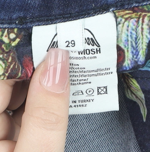 MOS MOSH Women's Blue Skinny Jeans Size 12 Slim Fit Zip Detail