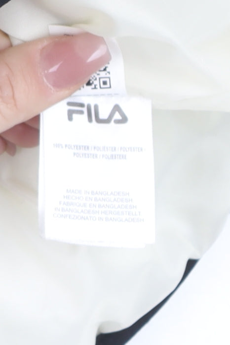 Fila Men's Black Puffer Jacket L Hooded Full Zip Winter Coat