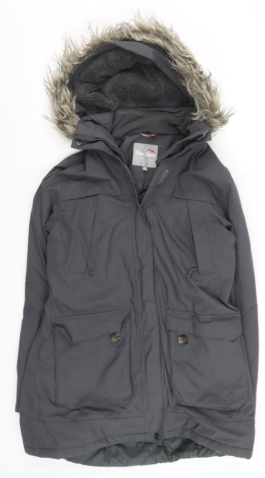Peter Storm Women’s Grey Size 12 Waterproof Hooded Parka Jacket