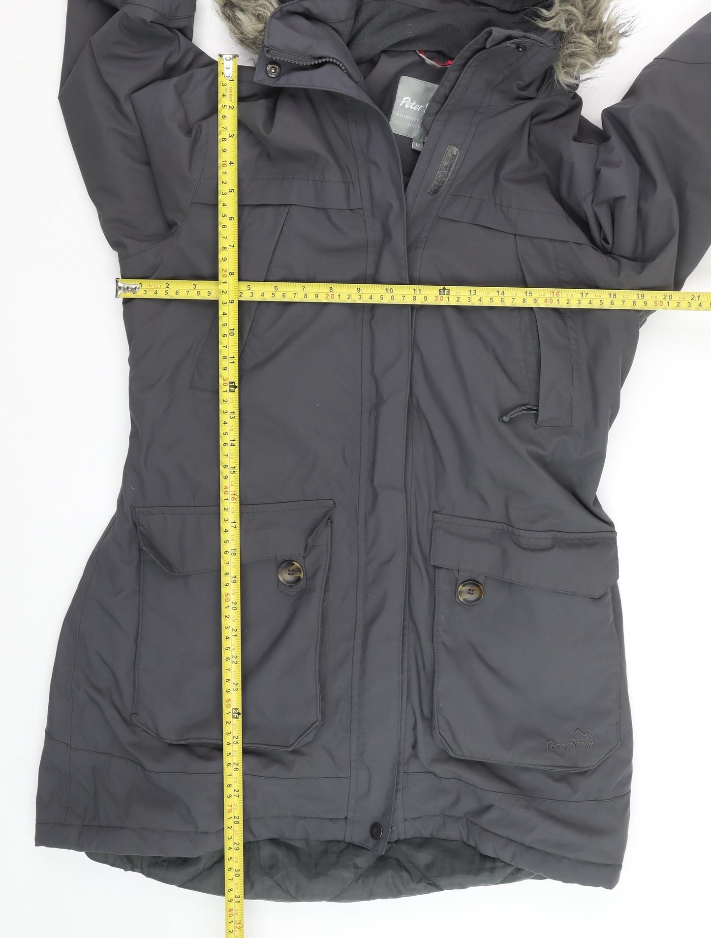 Peter Storm Women’s Grey Size 12 Waterproof Hooded Parka Jacket