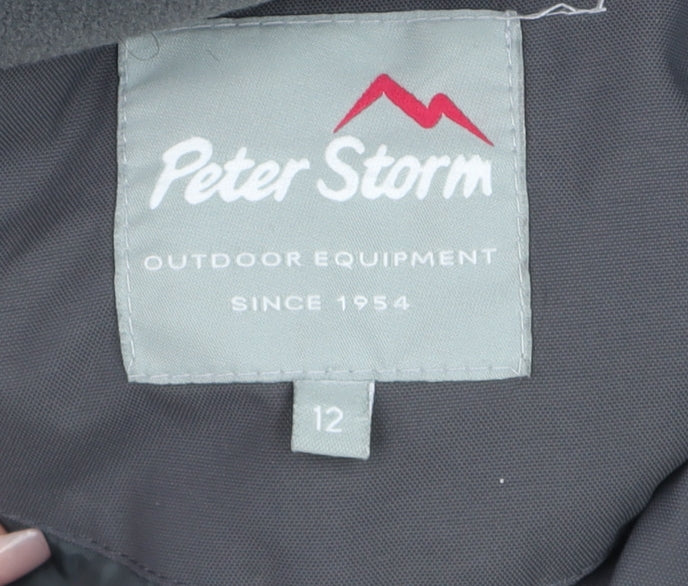 Peter Storm Women’s Grey Size 12 Waterproof Hooded Parka Jacket