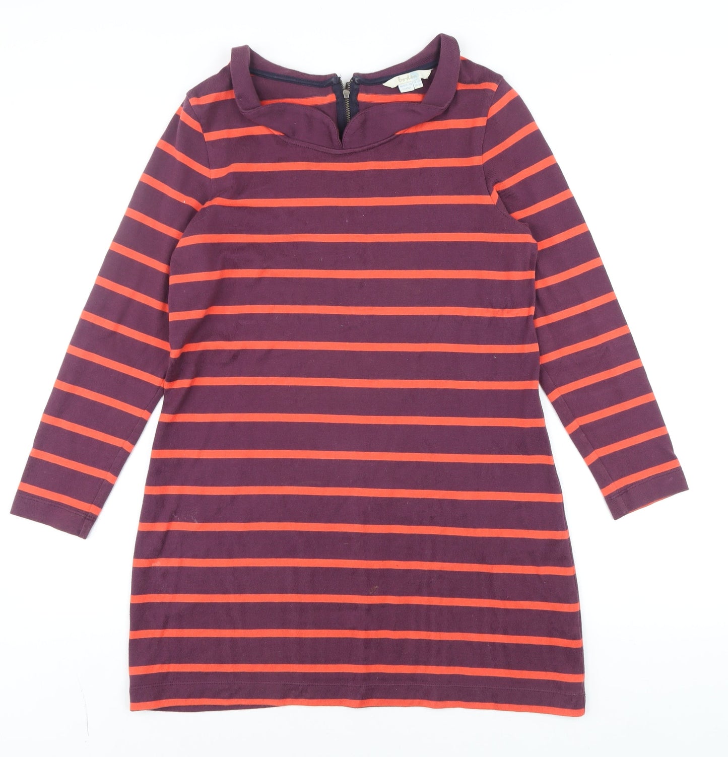 Boden Women’s Purple Striped Cotton Shift Dress Size 12P