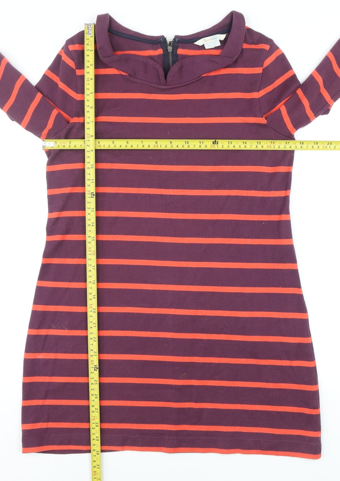 Boden Women’s Purple Striped Cotton Shift Dress Size 12P