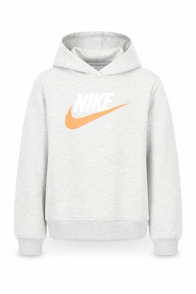 Nike Boys Grey Pullover Hoodie 5-6 Years Cotton Blend Athletic Sweatshirt