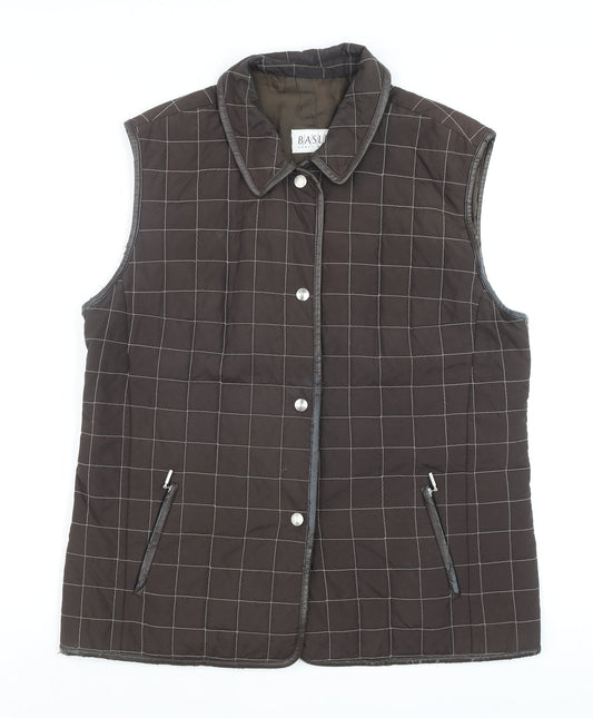 Basler Men’s Brown Quilted Check Waistcoat Size 40 Regular