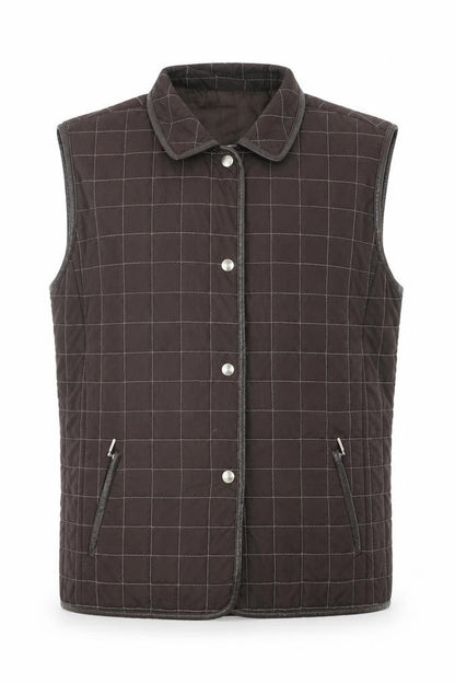 Basler Men’s Brown Quilted Check Waistcoat Size 40 Regular