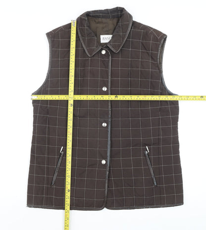 Basler Men’s Brown Quilted Check Waistcoat Size 40 Regular