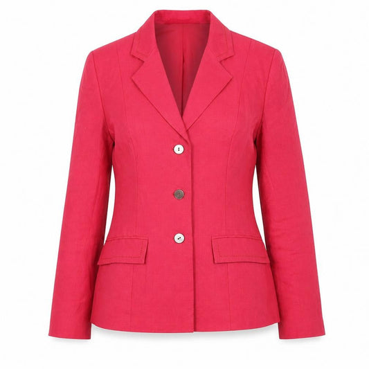 Laura Ashley Women's Pink Linen Blazer Size 10 Tailored Jacket