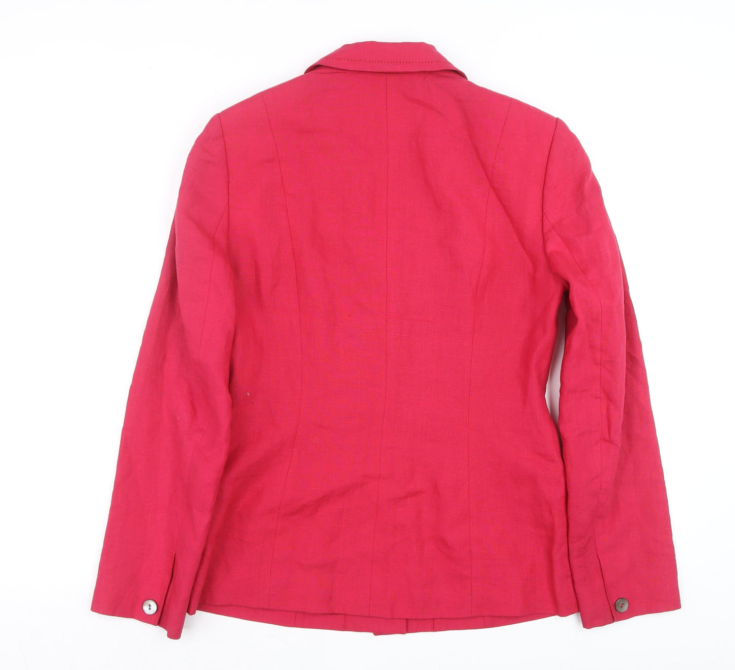 Laura Ashley Women's Pink Linen Blazer Size 10 Tailored Jacket