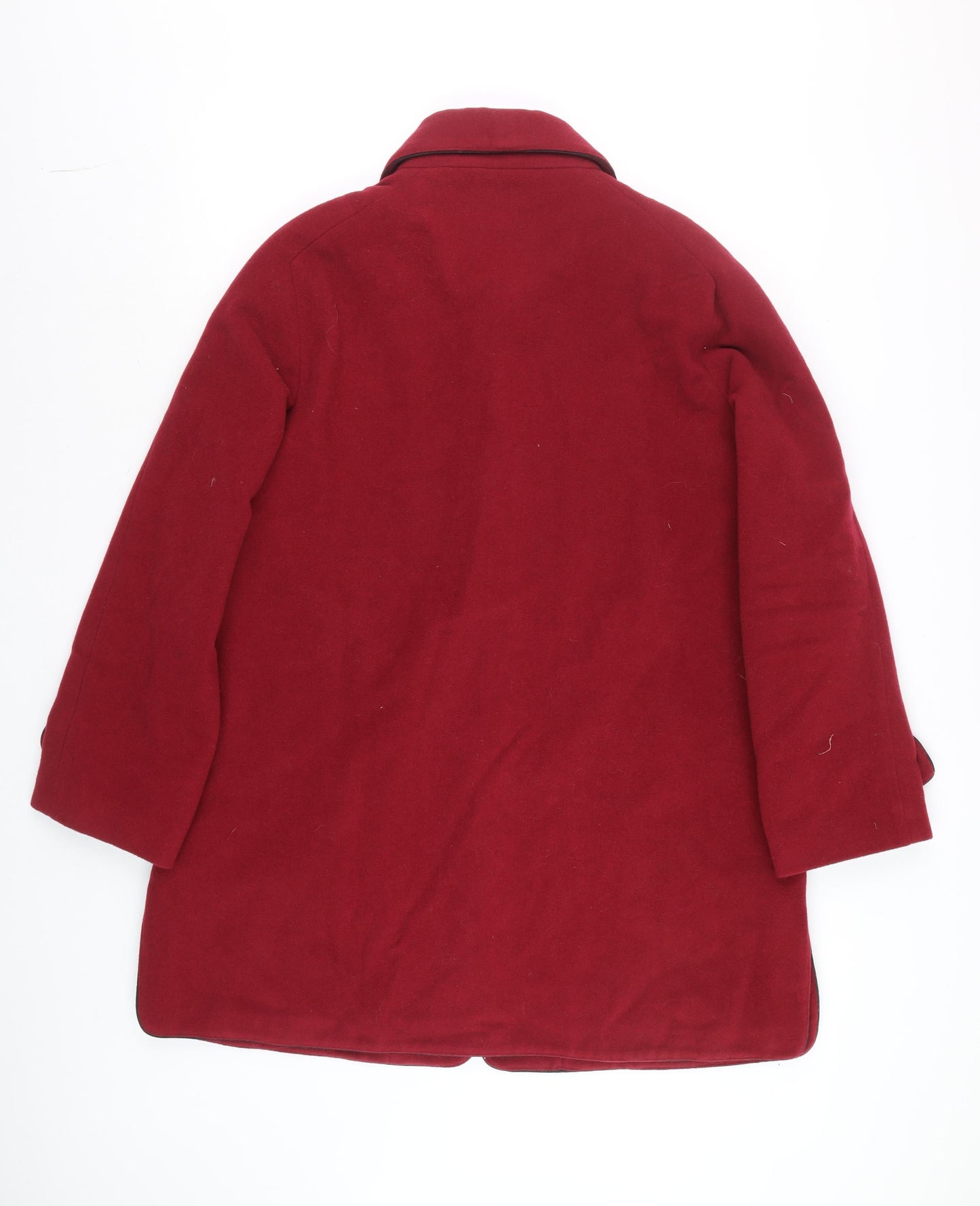Momtex Womens Red Wool Blend Mid-Length Overcoat Size 18