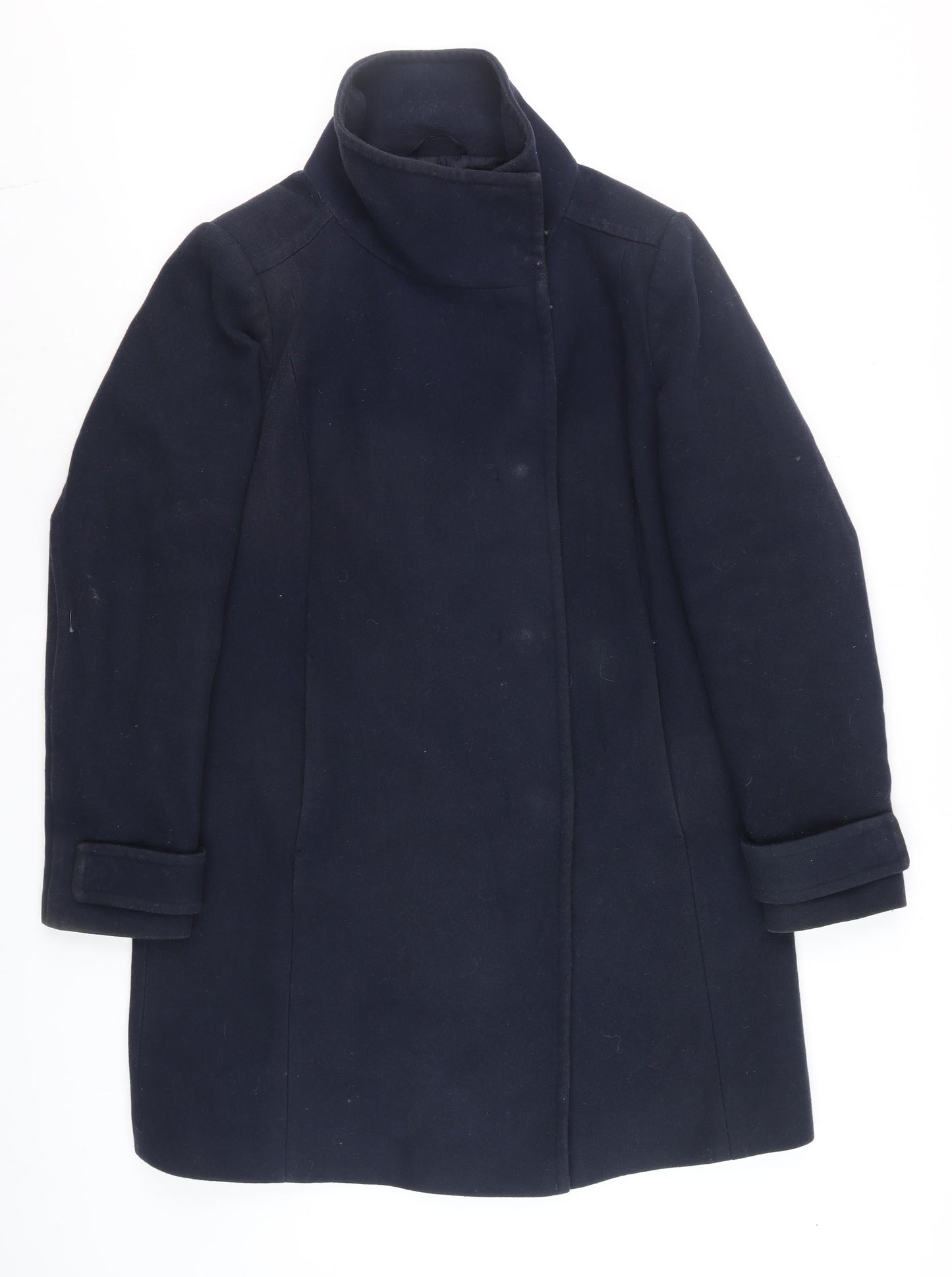 United Colors of Benetton Men's Blue Wool Overcoat Size 42 Regular