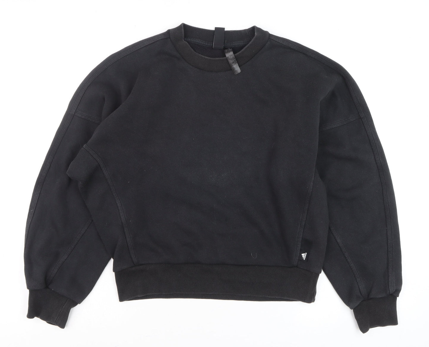 Adidas Mens Black L Pullover Crew Neck Fleece Sweatshirt