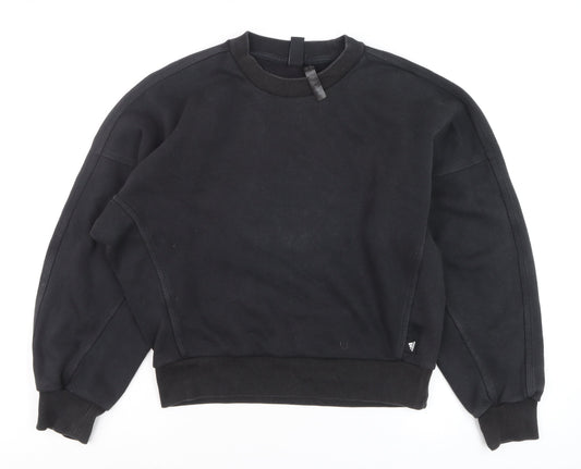 Adidas Mens Black L Pullover Crew Neck Fleece Sweatshirt