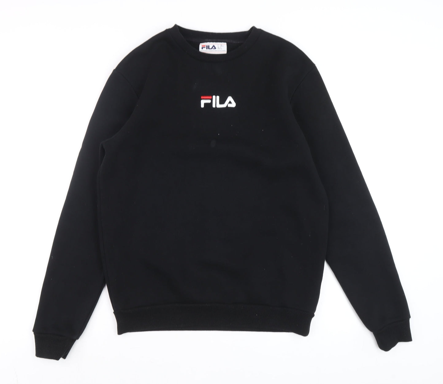 FILA Men's Black Crew Neck Logo Sweatshirt Size S Regular Fit
