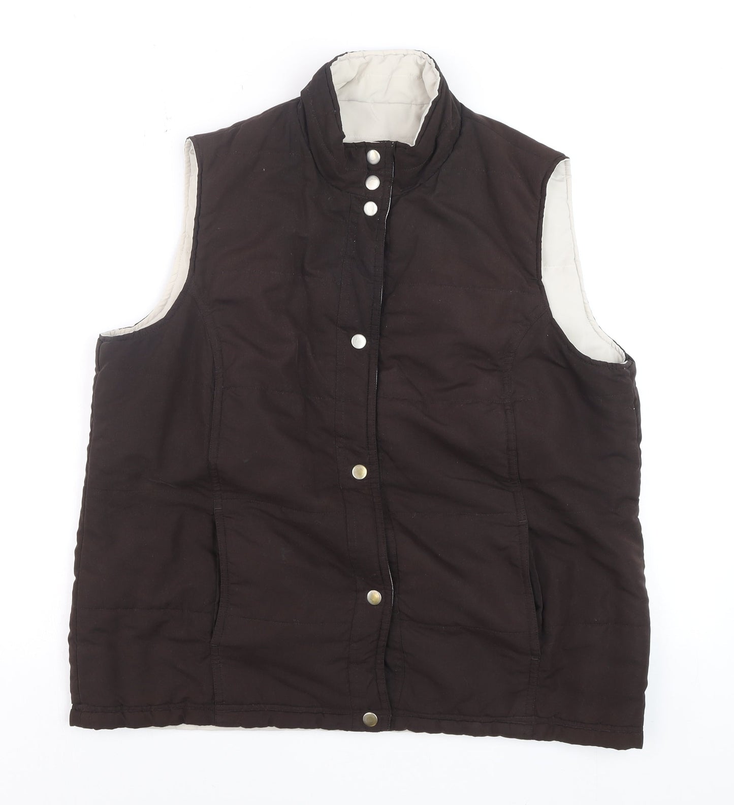 Bonmarché Mens Brown Reversible Quilted Waistcoat Size S