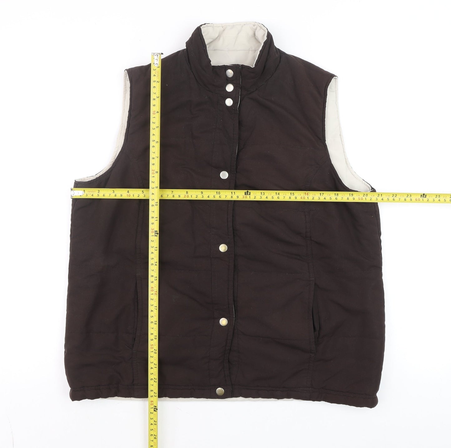 Bonmarché Mens Brown Reversible Quilted Waistcoat Size S