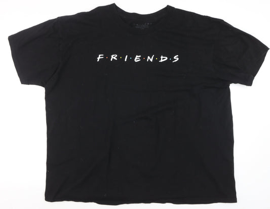 Friends TV Series Black Cotton T-Shirt XXL Men's Relaxed Fit