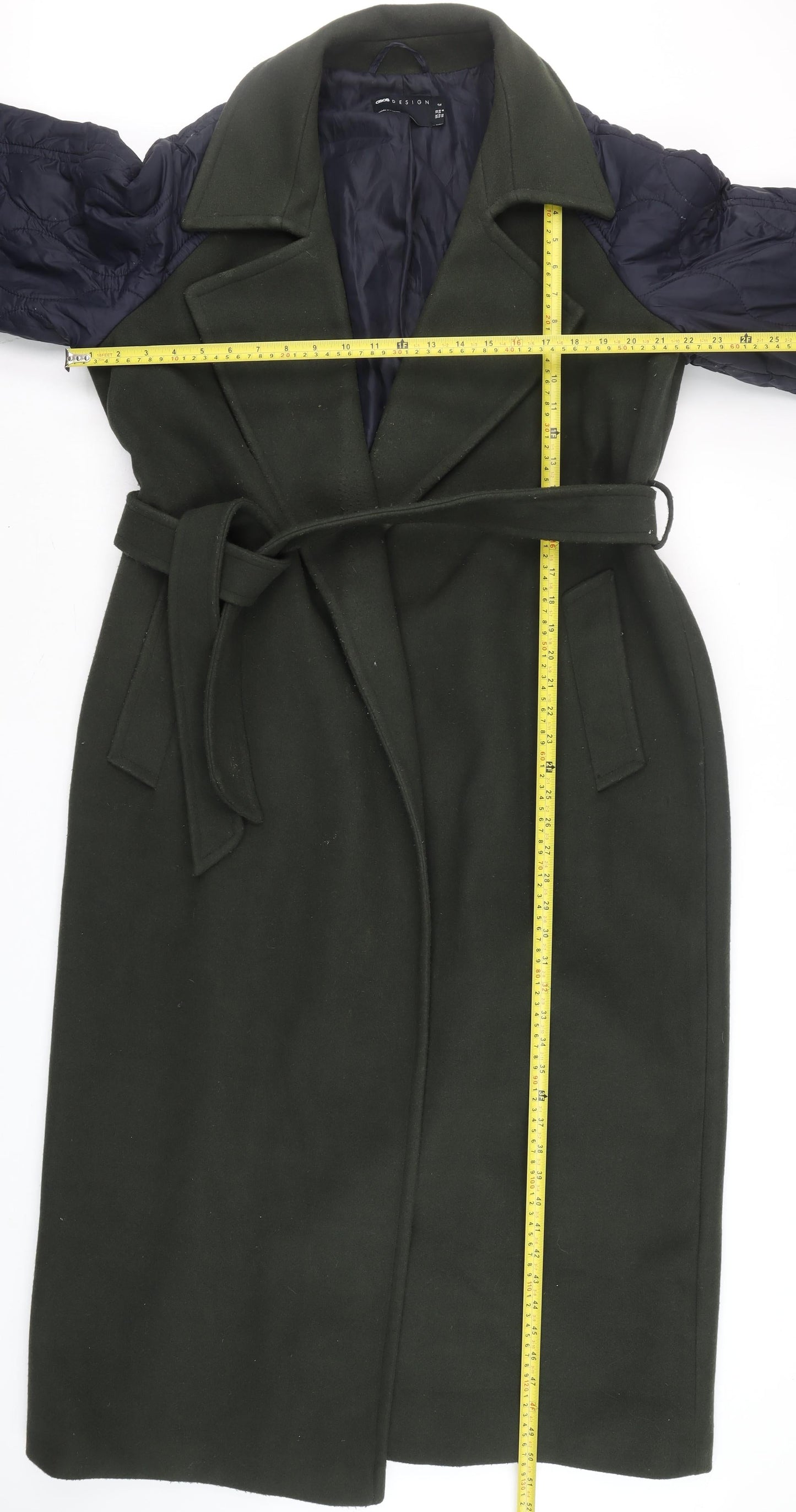 ASOS DESIGN Women's Green Long Belted Trench Coat Size 10 Tall