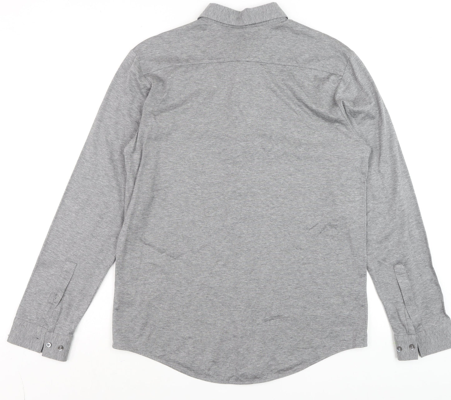 COS Men's Grey Button-Up Long Sleeve Cotton Shirt Size S