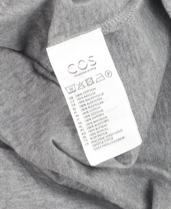 COS Men's Grey Button-Up Long Sleeve Cotton Shirt Size S