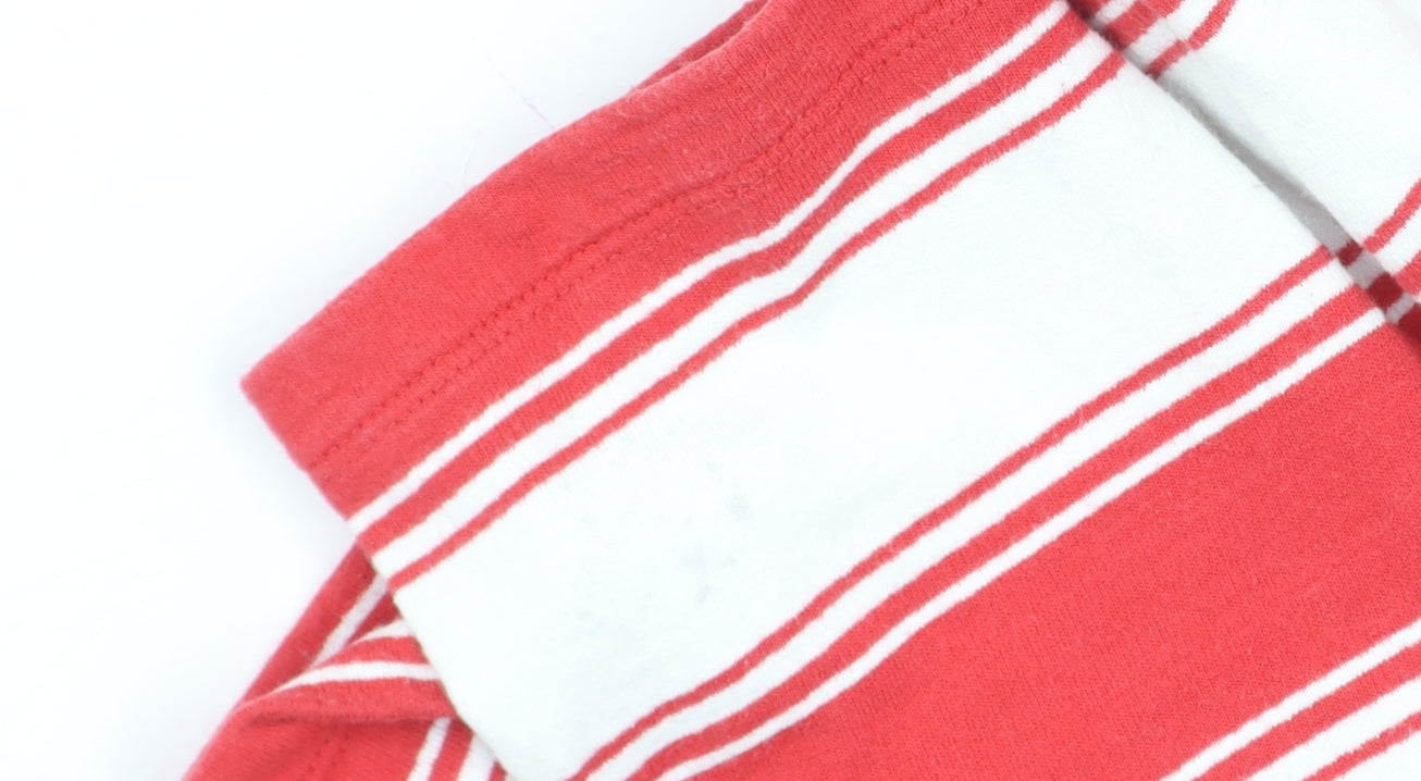 Crew Clothing Company Women’s Red White Striped Long Sleeve Cotton Top Size 12