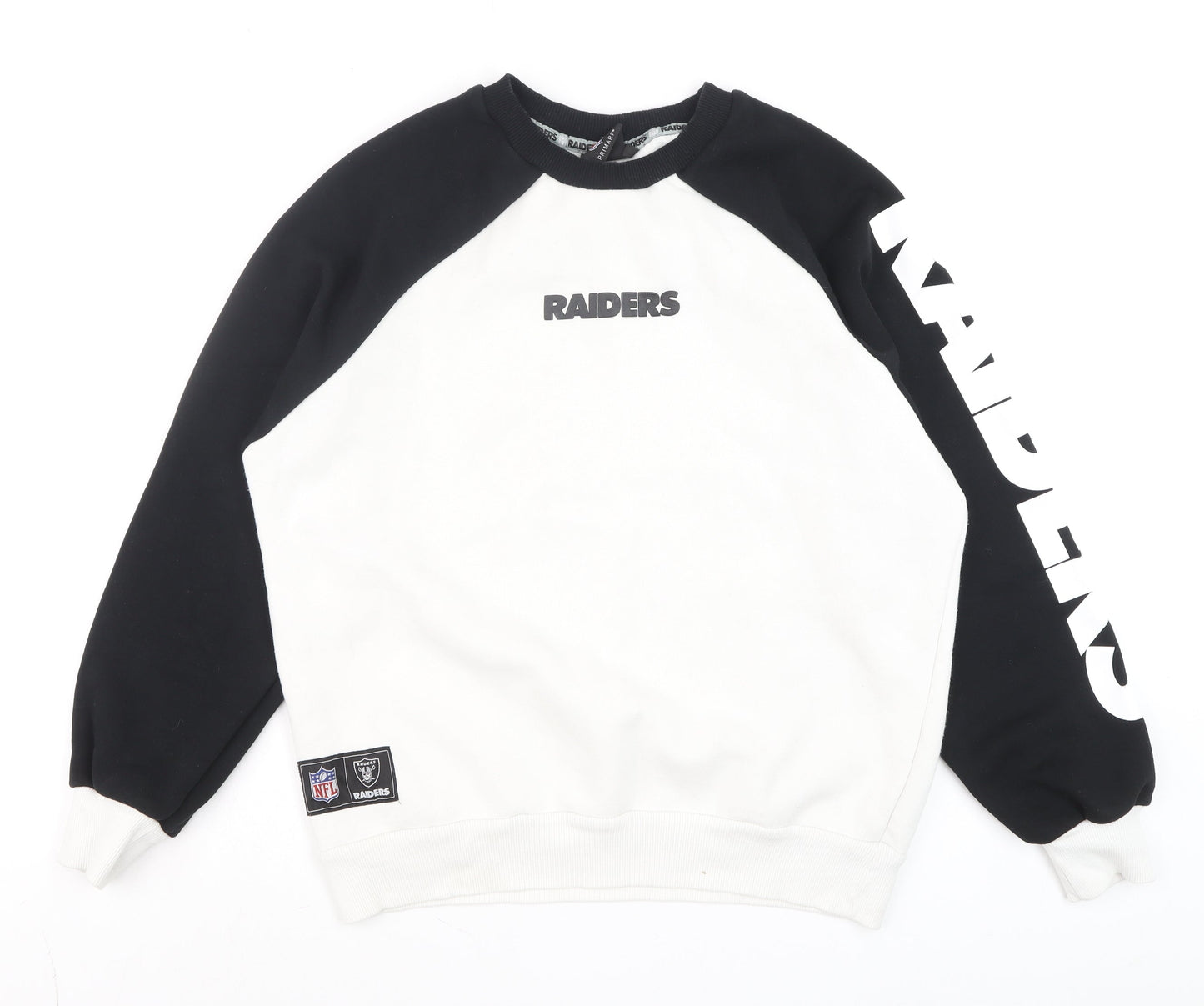 Primark NFL Raiders Men's Black White Small Pullover Sweatshirt