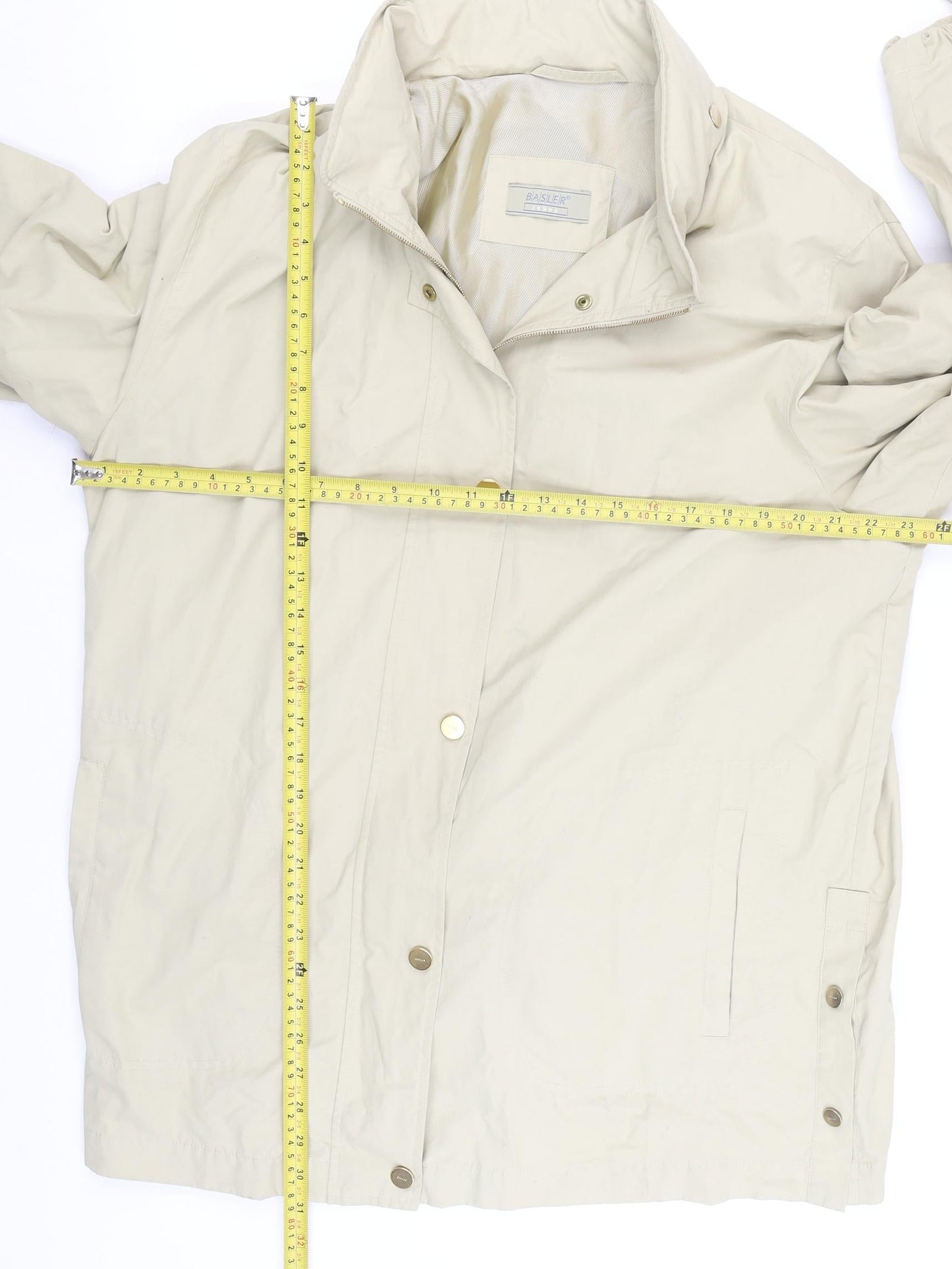 Basler Mens Beige Mid-Length Water Resistant Coat Size M