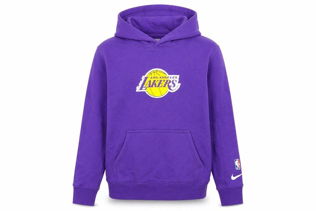 Nike Teens Purple Los Angeles Lakers Pullover Hoodie Size M