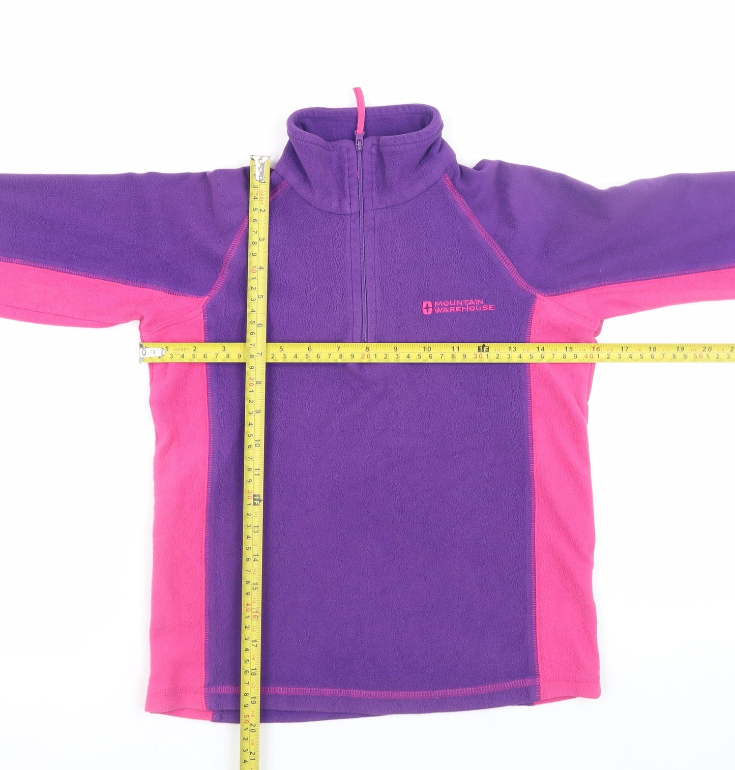 Mountain Warehouse Girls Purple Pink Fleece 1/2 Zip Pullover Sweatshirt 9-10 Years
