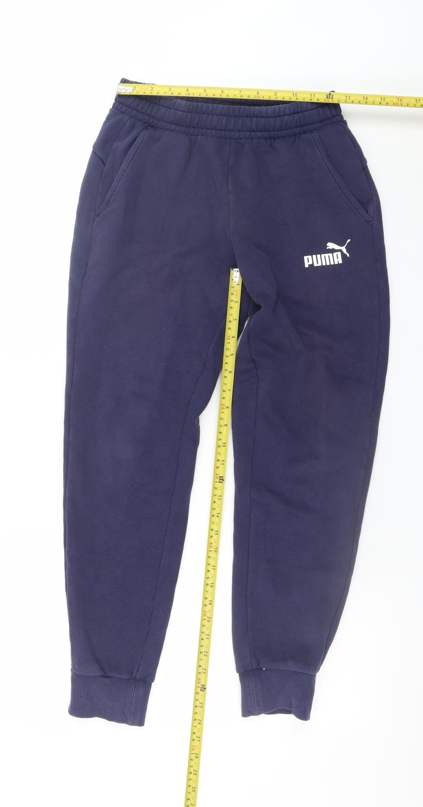 Puma Men's Navy Blue Sweatpants Joggers Small Elastic Waist