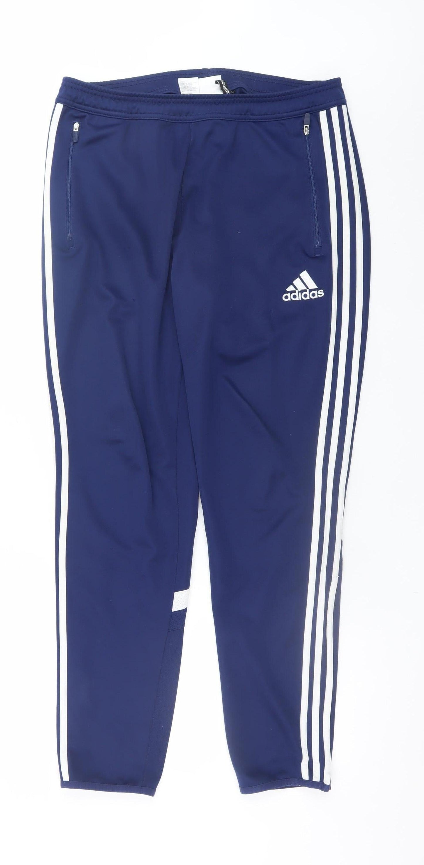 Adidas Men's Blue Tapered Jogger Trousers Size M