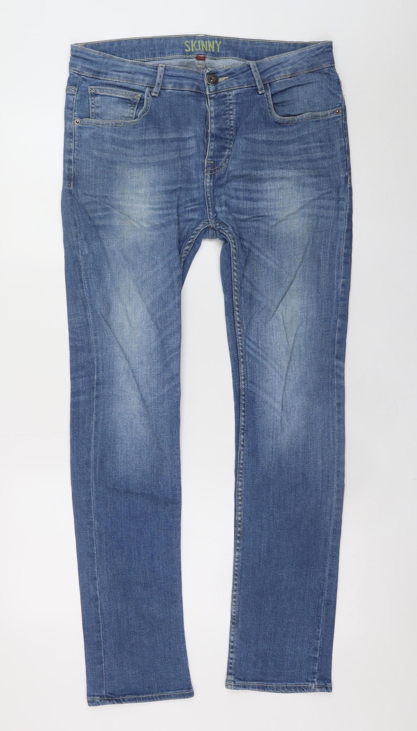 Denim Co. Men's Blue Skinny Fit Jeans W32 L32 Cotton Stretch