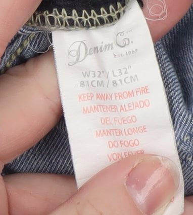 Denim Co. Men's Blue Skinny Fit Jeans W32 L32 Cotton Stretch