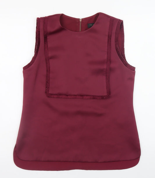 Ted Baker Women’s Red Sleeveless Satin Blouse Size 12