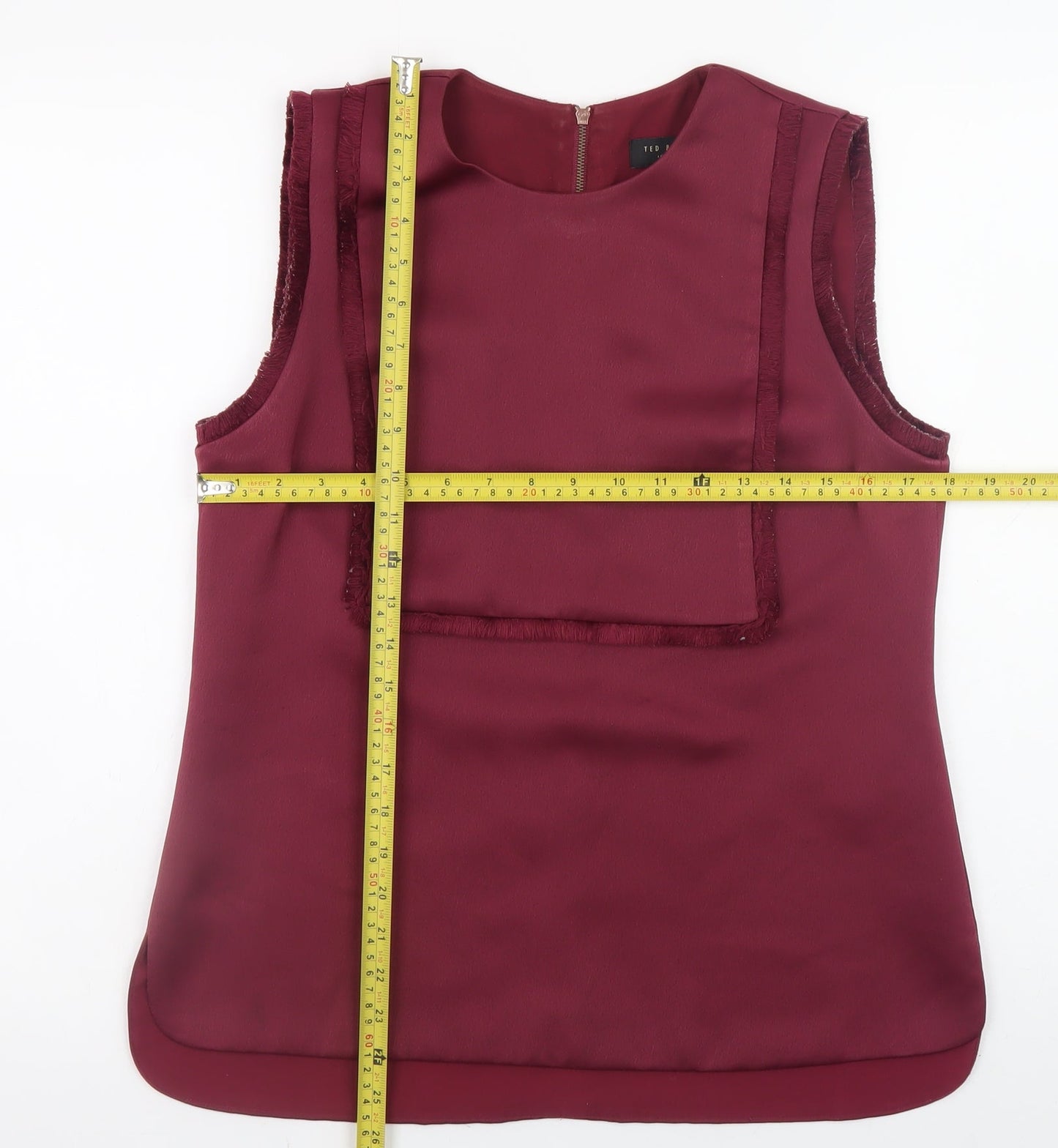 Ted Baker Women’s Red Sleeveless Satin Blouse Size 12
