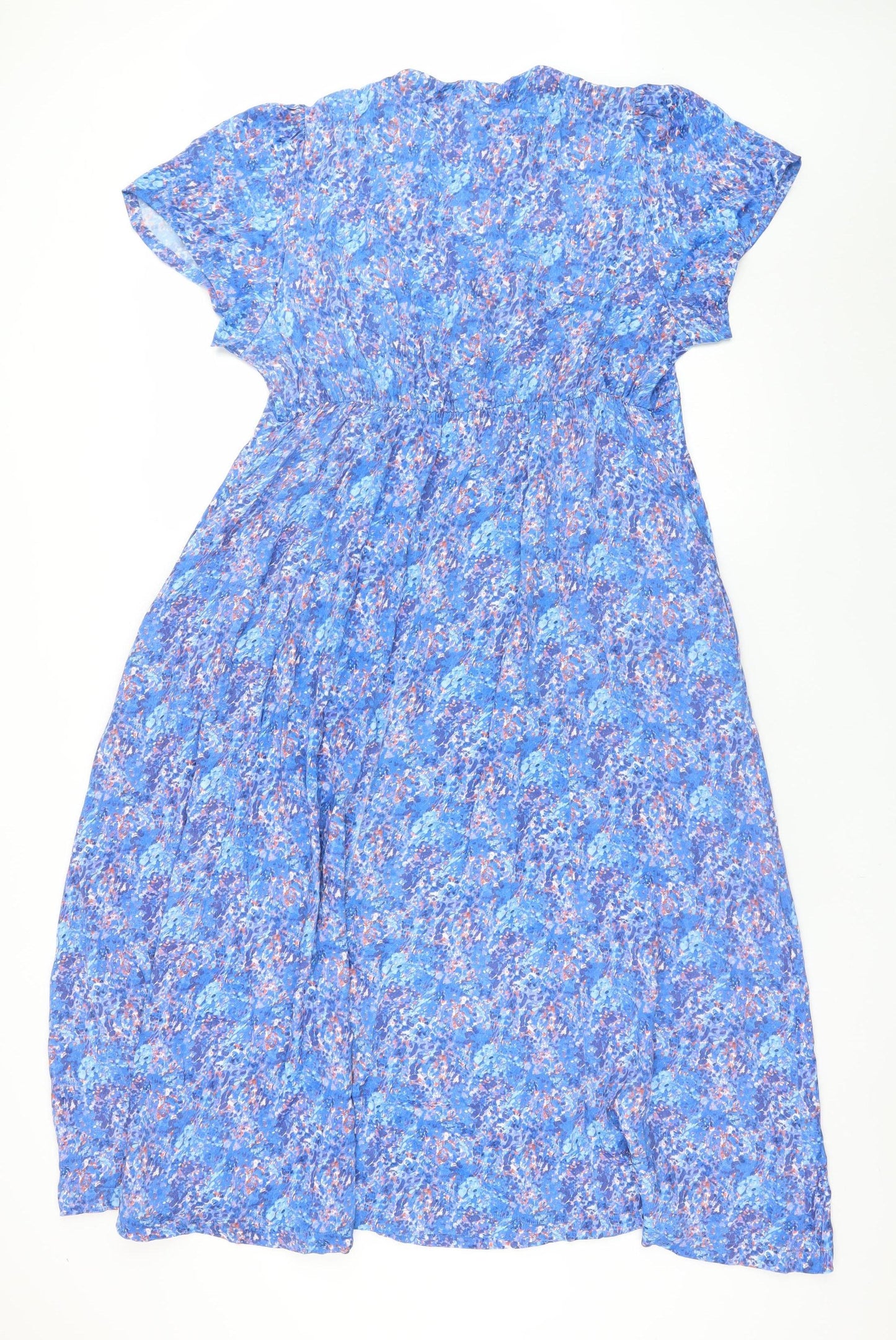 Gallery Women Blue Floral Fit & Flare Midi Dress UK 14
