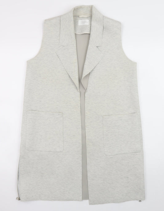 Savida Women's Grey Long Sleeveless Waistcoat Size 10