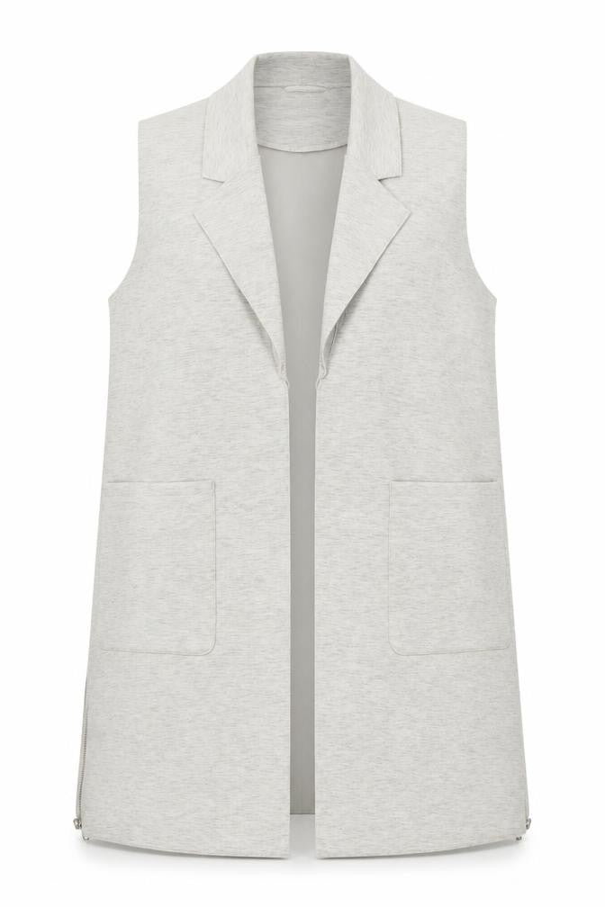 Savida Women's Grey Long Sleeveless Waistcoat Size 10