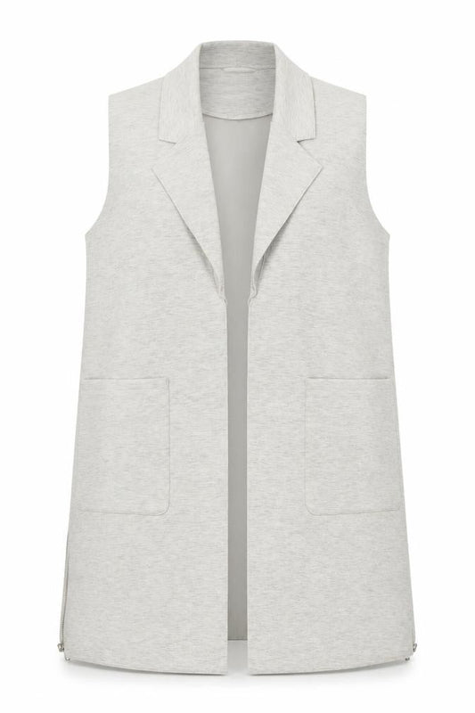 Savida Women's Grey Long Sleeveless Waistcoat Size 10
