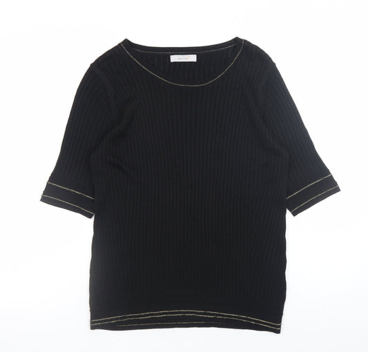 Marks and Spencer Women's Black Knit Short Sleeve Top Size 16
