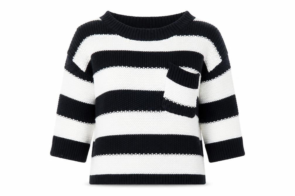 Next Womens Black & White Striped Cotton Jumper Size 12