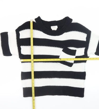 Next Womens Black & White Striped Cotton Jumper Size 12
