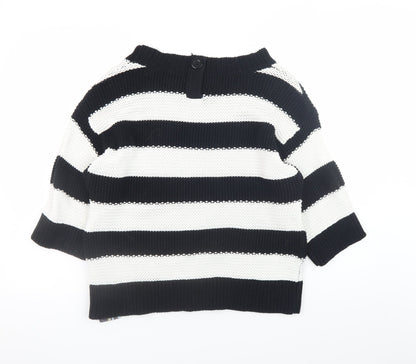Next Womens Black & White Striped Cotton Jumper Size 12
