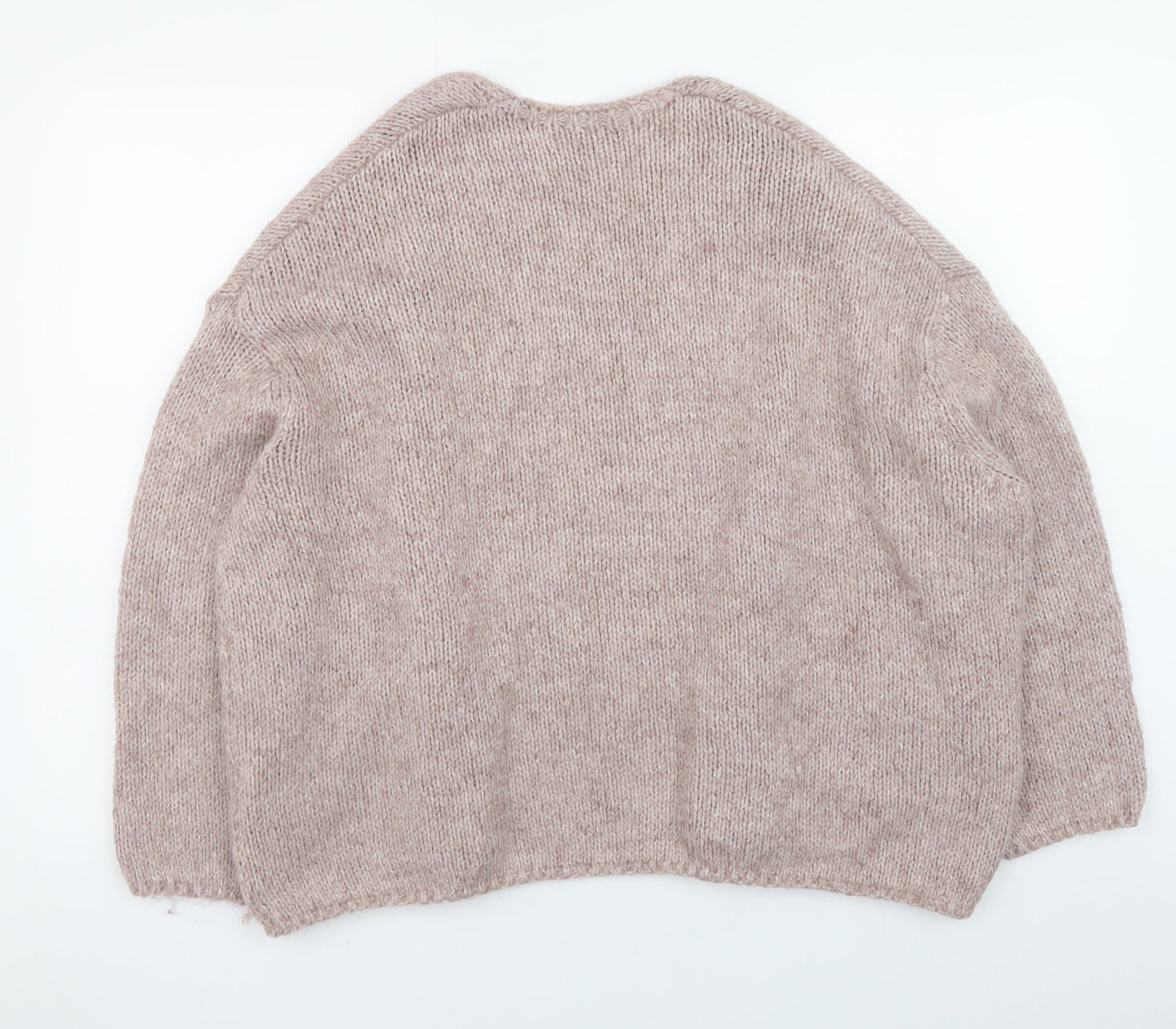 Pull&Bear Women's Beige Chunky-Knit Open Cardigan Size S