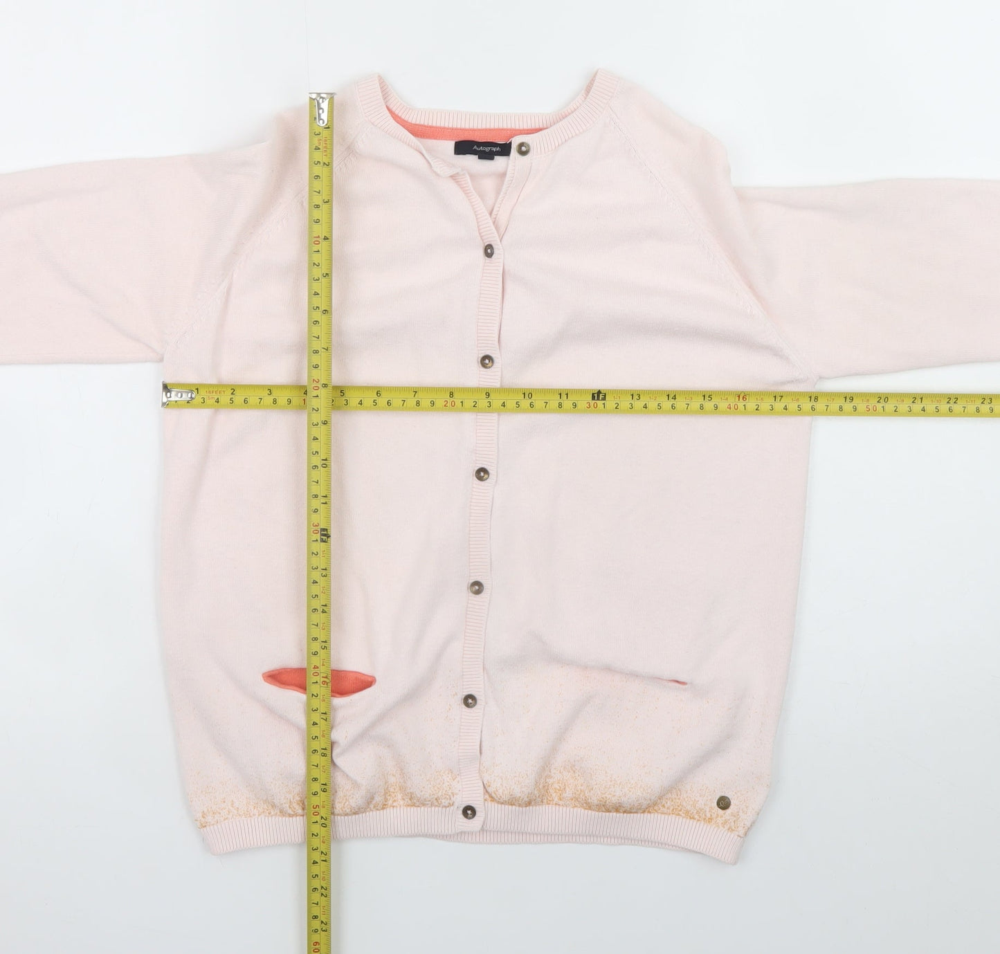 Marks and Spencer Girls Pink Cotton Cashmere Button Cardigan 13-14 Years