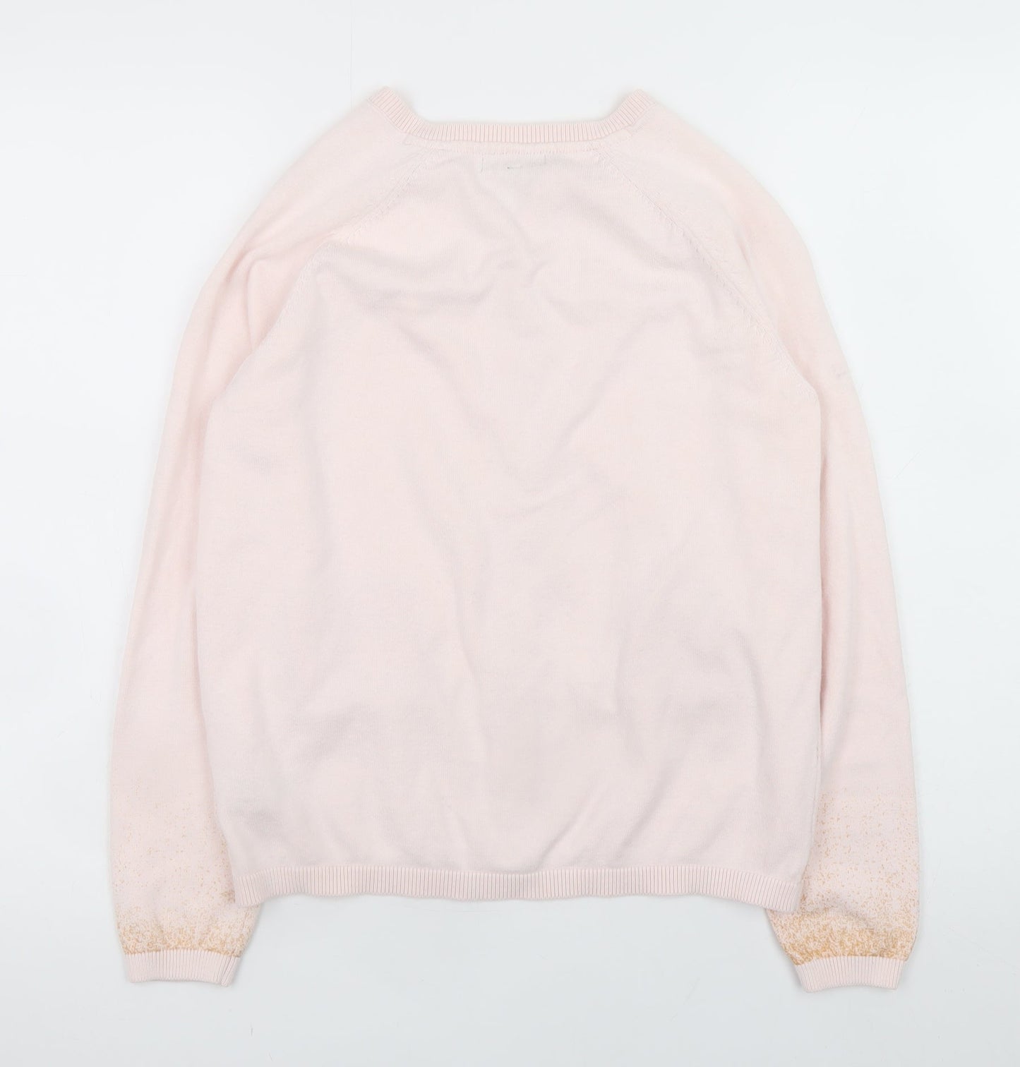 Marks and Spencer Girls Pink Cotton Cashmere Button Cardigan 13-14 Years