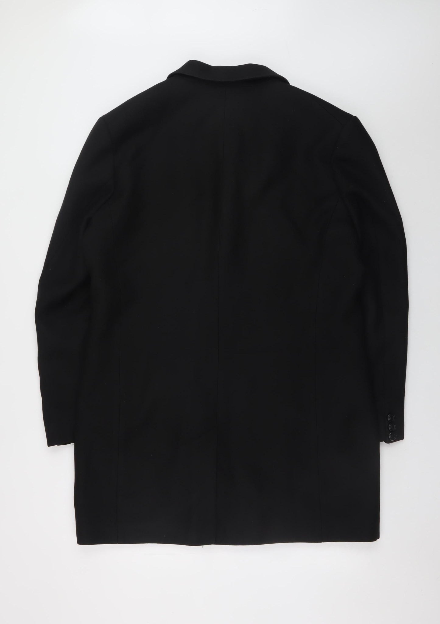 Bertoni Men’s Black Wool Blend Long Overcoat Size 54 (44in) Classic Style