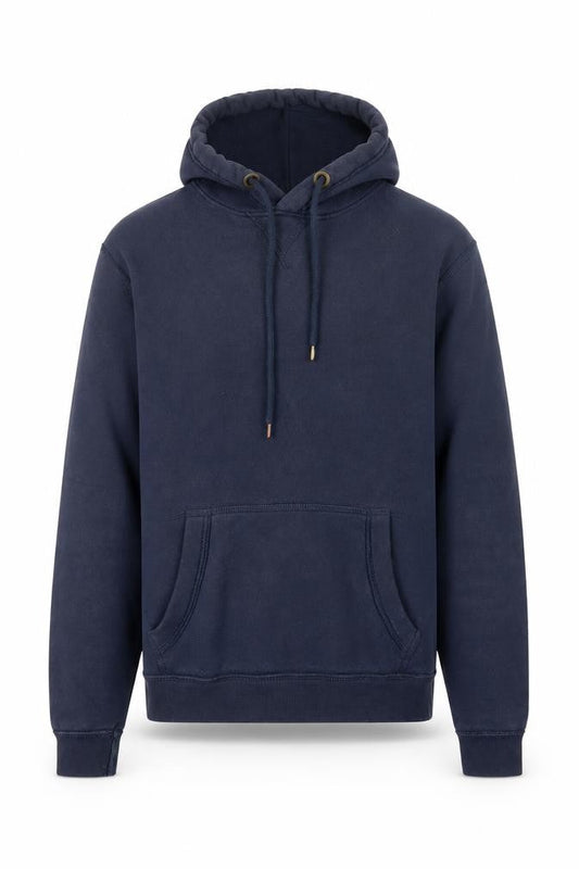 21MEN Men's Blue Pullover Hoodie Size S Graphic Print Fleece Sweatshirt